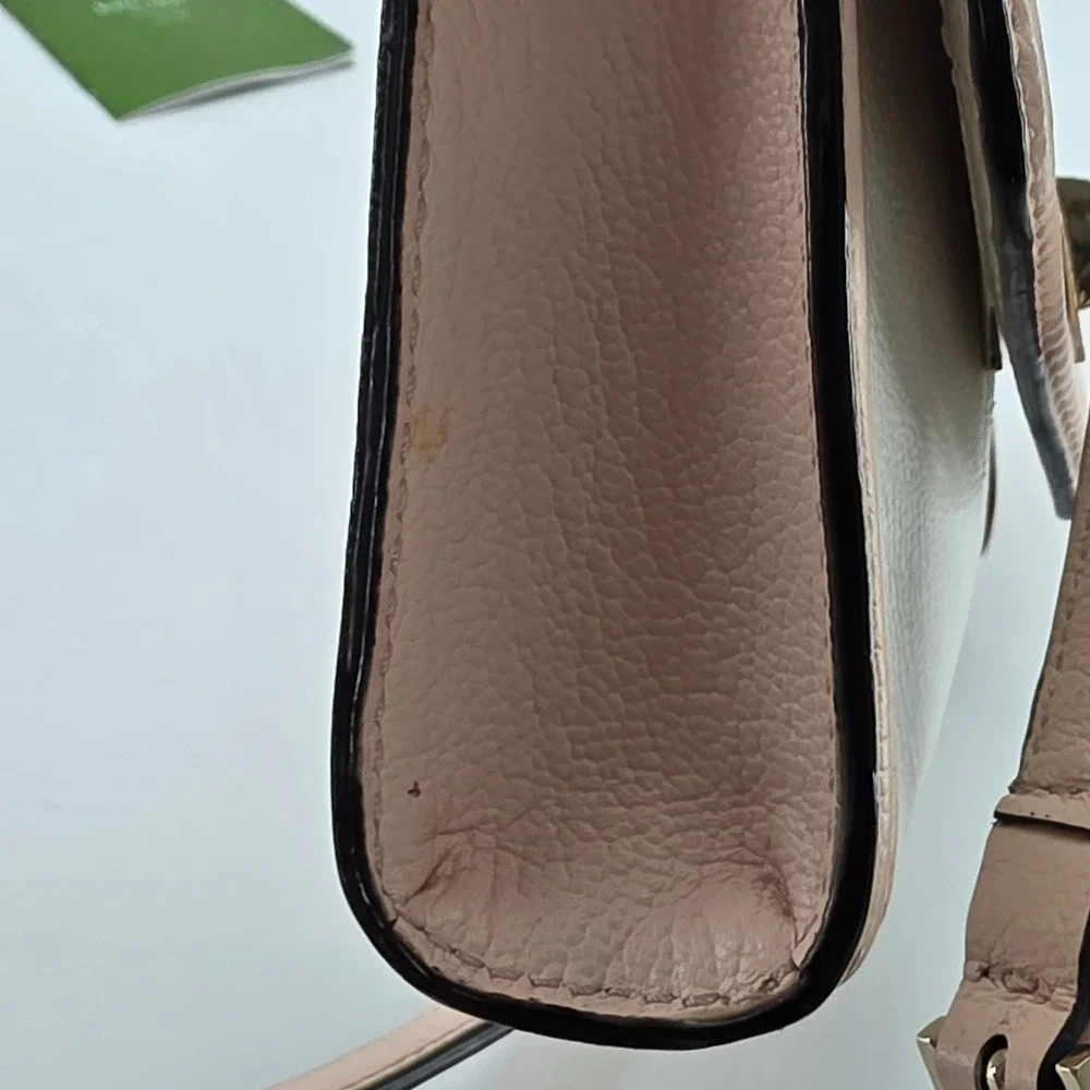 Kate‎ Spade Crossbody Bag Pink White Leather Pebbled Envelope Walter Place Nikki